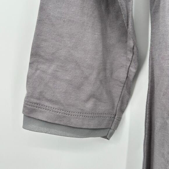 LOGO by Lori Goldstein Gray Jersey Tunic w/ Layered Satin Chiffon Hem 2XSP - Picture 5 of 10